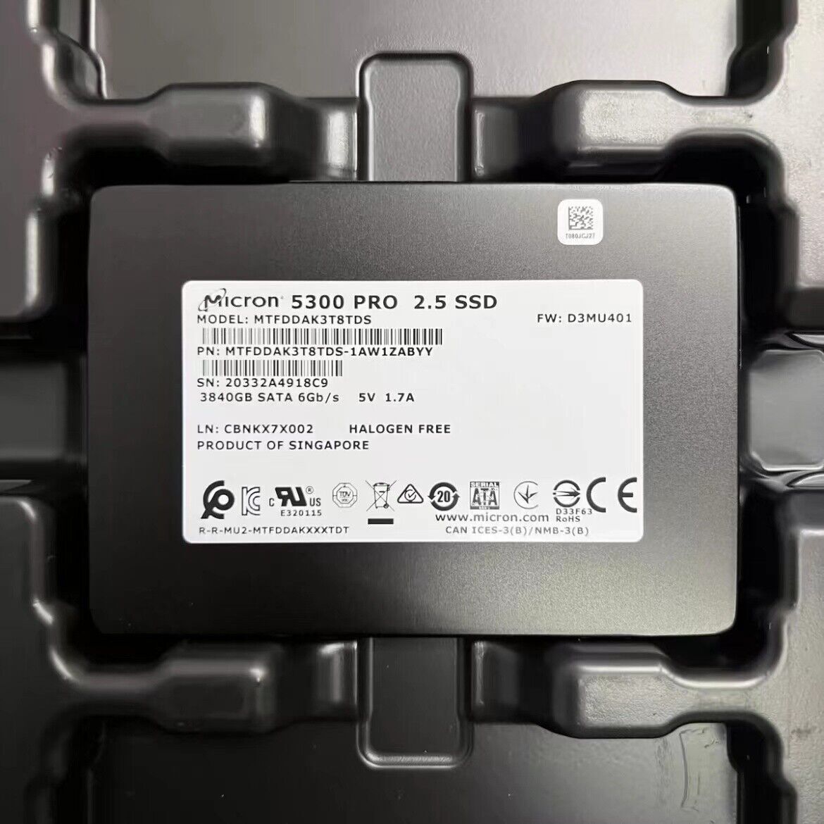 compatible Micron 5300PRO 3.84TB SSD SATA3 6G 2.5" MTFDDAK3T8TDS 8410TBW/1.2DWPD