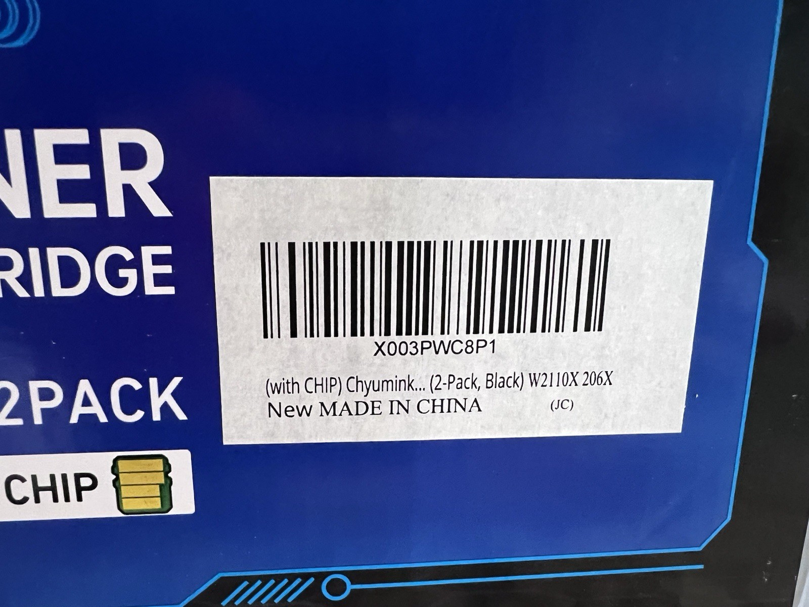 Chyumink Toner Cartridge  Chip W2110A 206A Compatible Replacement 2 Pack Black