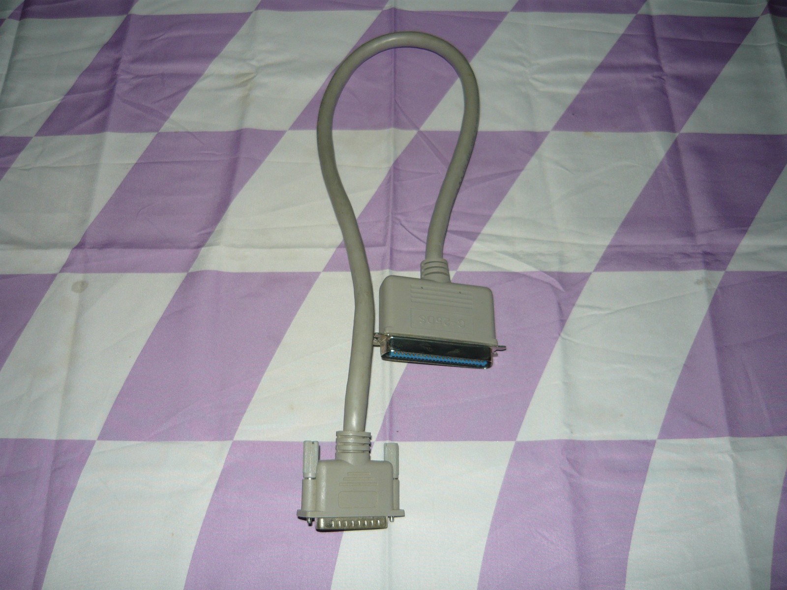 Vintage 25 Pin Male to Centronics 50 Pin SCSI Cable 2 Feet Used
