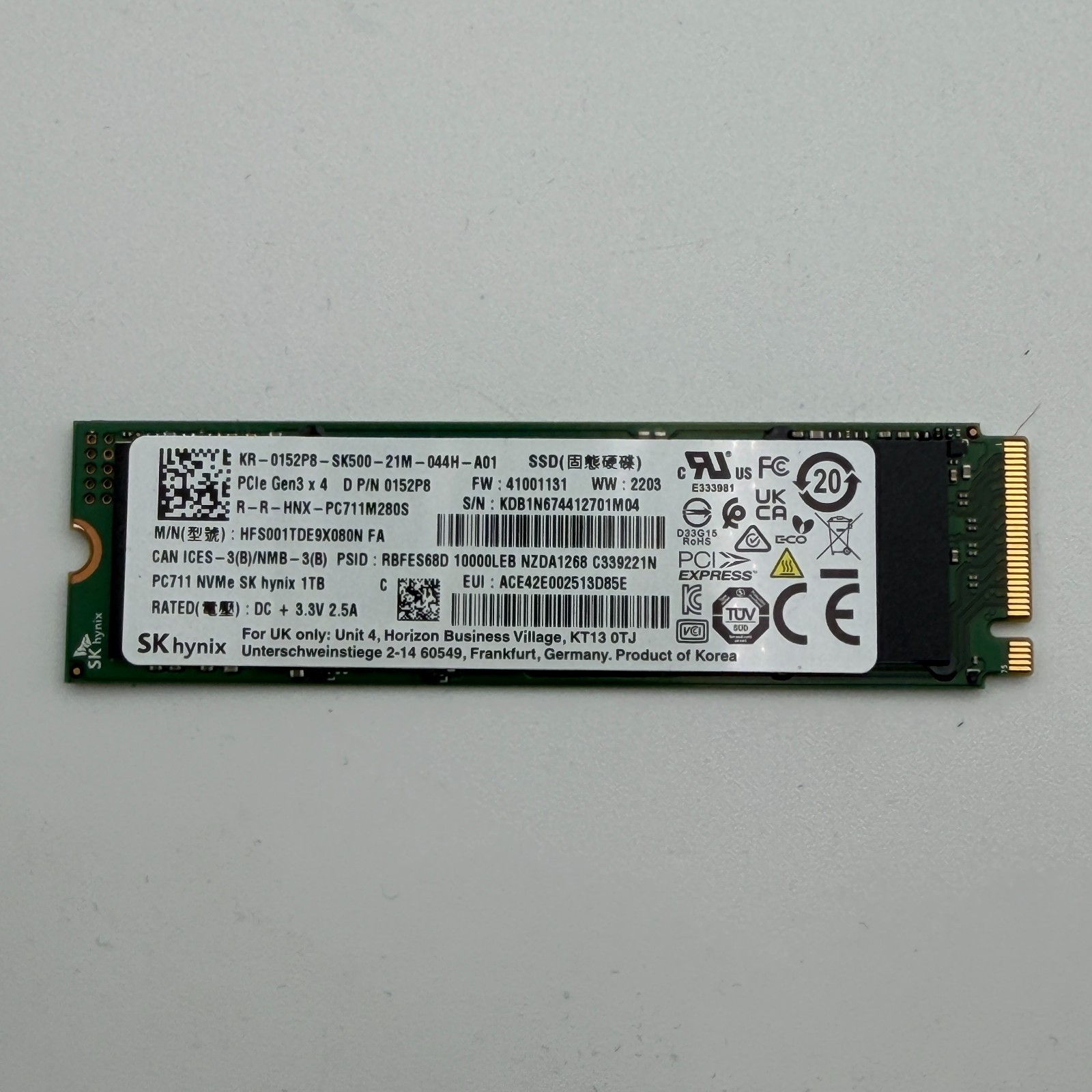 SK hynix PC711 1TB, M.2 2280 Internal SSD - HFS001TDE9X080N