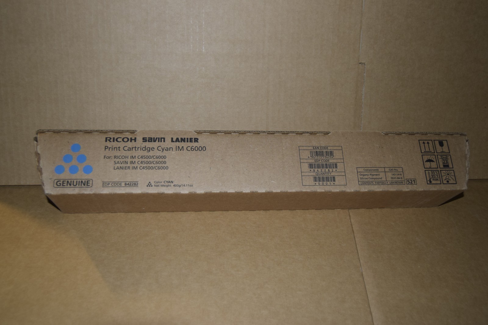 New Genuine Ricoh 842282 Cyan Toner Cartridge IM C4500 C6000