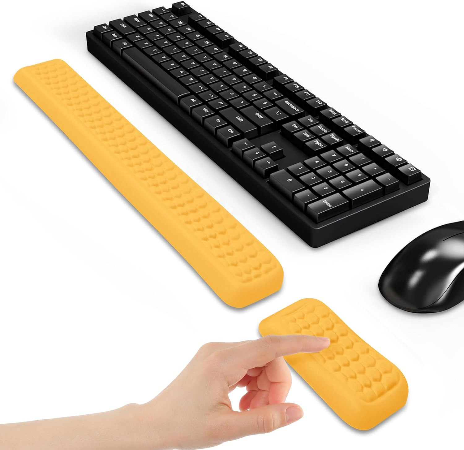 Leather Wrist Rest for Keyboard and Mouse, Comfort Memory Foam Wrist Rest with N