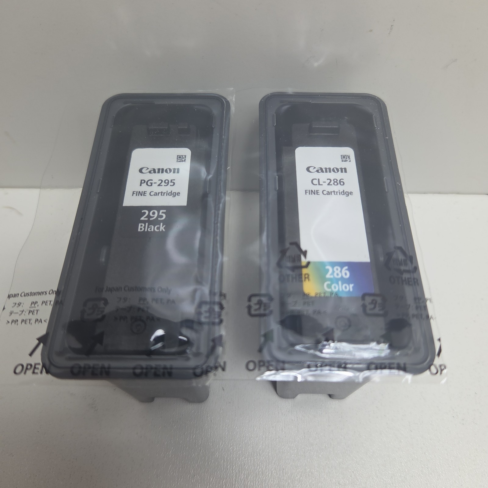 NEW GENUINE - CANON 295 + 286 BLACK + COLOR Ink Combo - 7165C004 Sealed Cases