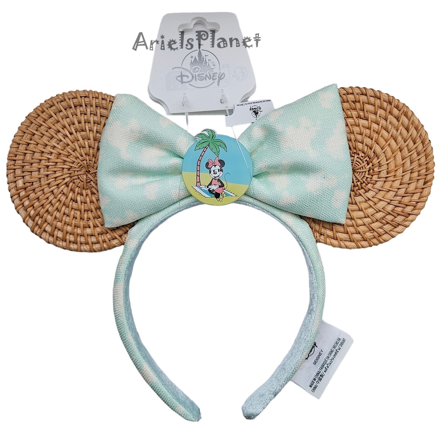 Disney Parks Minnie Mouse Tropical Summer Rattan Ear Headband - Adult