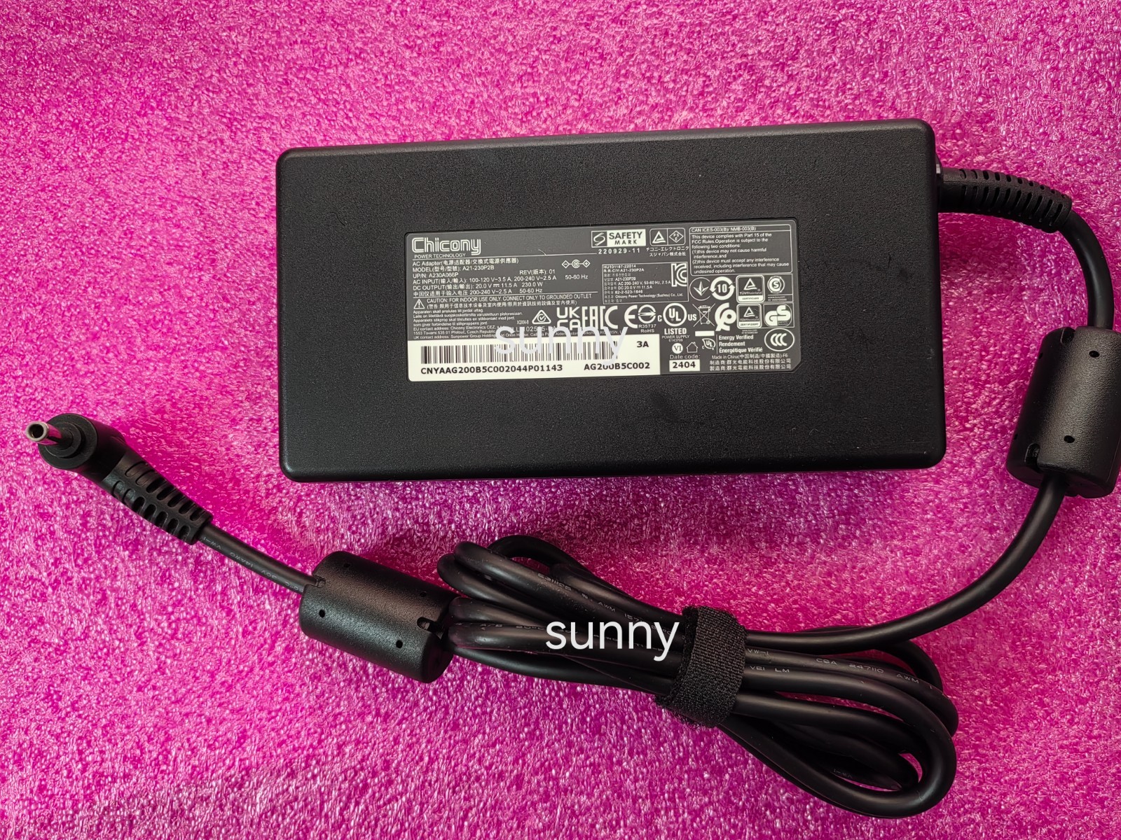 Original 20V 11.5A A21-230P2B 220929-11 For 2025/2024 4.5mm Pin 230W AC Adapter