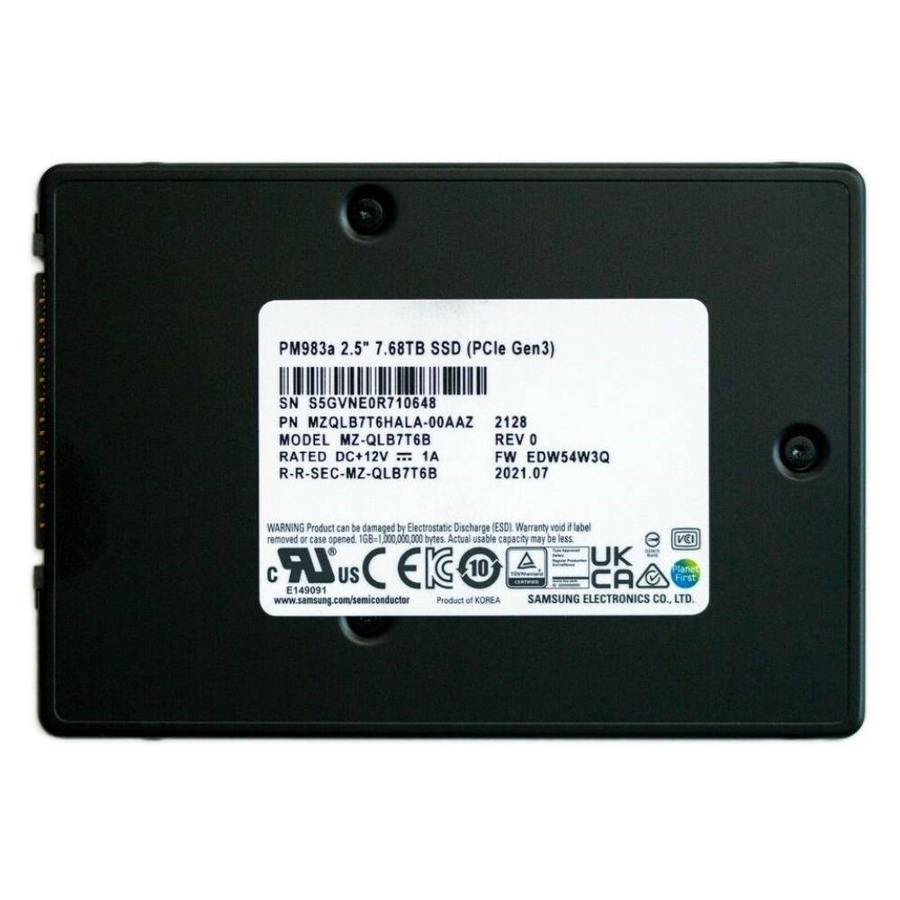 Samsung PM983a 7.68TB SSD U.2 2.5" PCIe Gen3 NVMe MZ-QLB7T6B MZQLB7T6HALA-00W07
