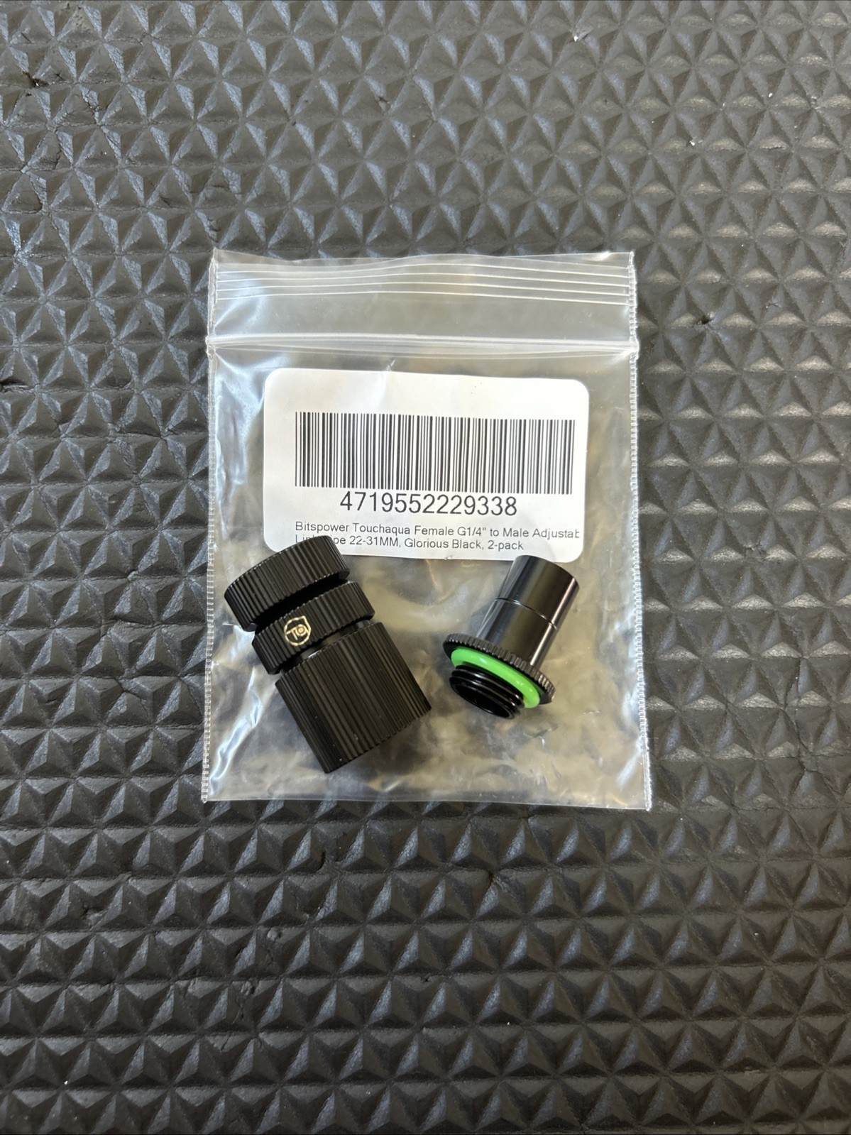 Bitspower Touchaqua Female G1/4” To Male Adjustable Link Pipe 22-31MM Black