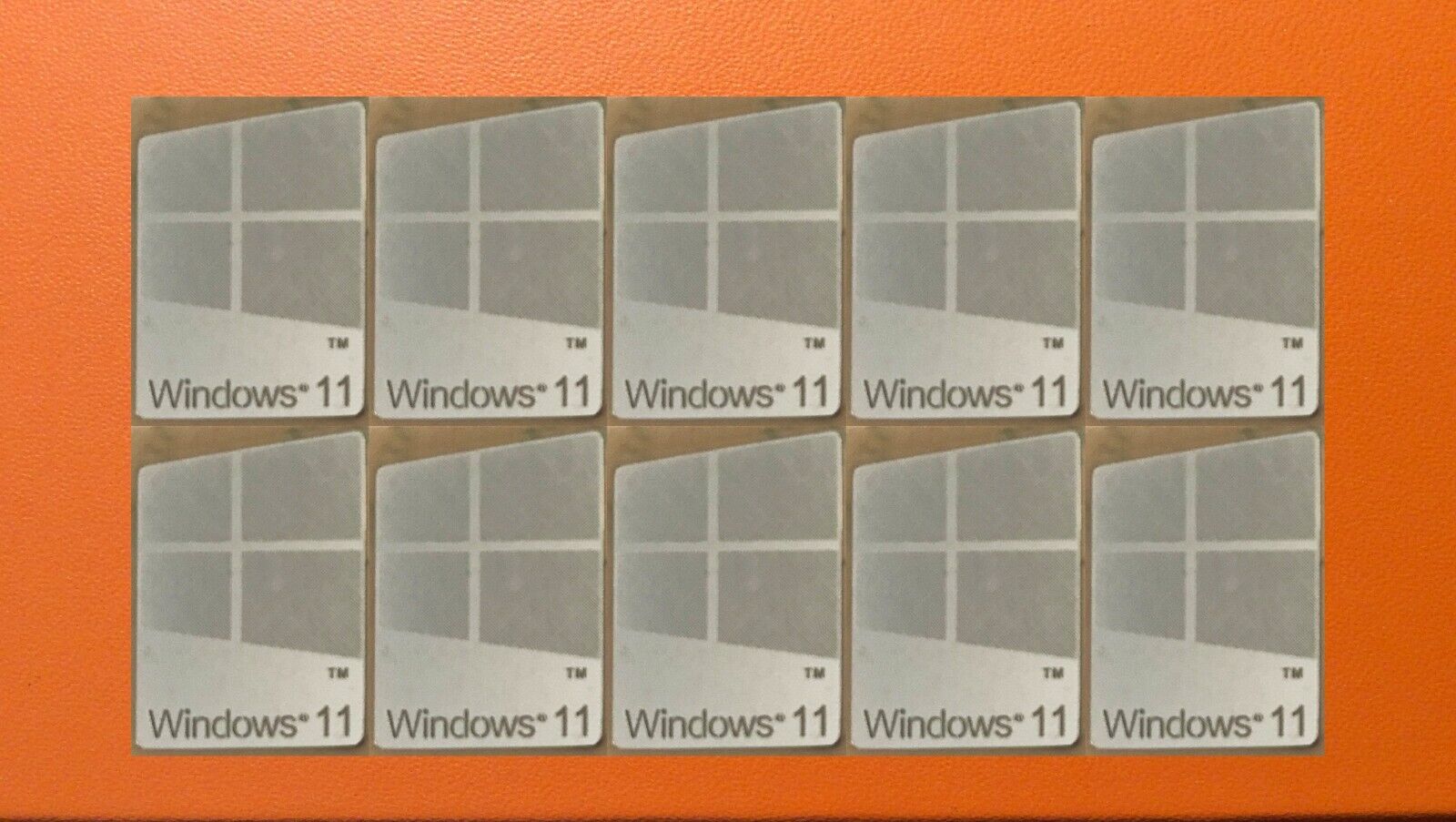 10 PCS Window 11 Silver Color Sticker Badge Logo Decal Win 11 16mm x 23mm