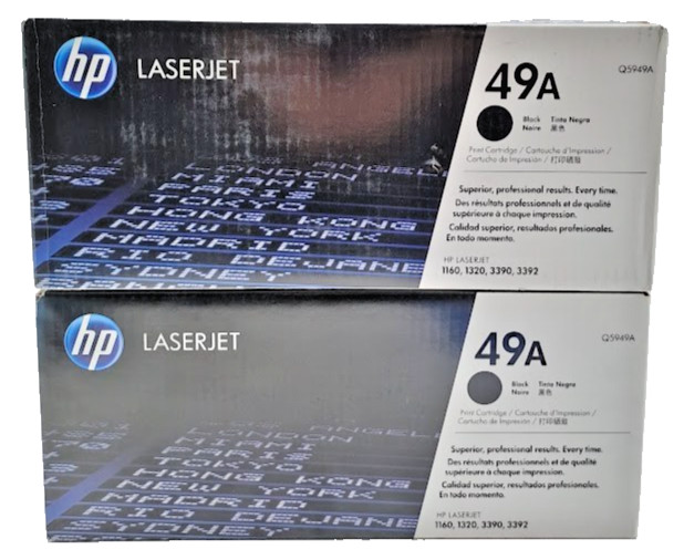 Lot of 2 HP LaserJet 49x Black Toner Print Cartridge Q5949A