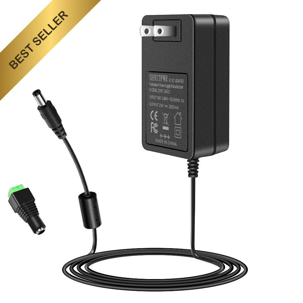 24V 2A 48W Power Supply Adapter AC DC 5.5x2.5mm for LED Strip 3D Printer CCTV