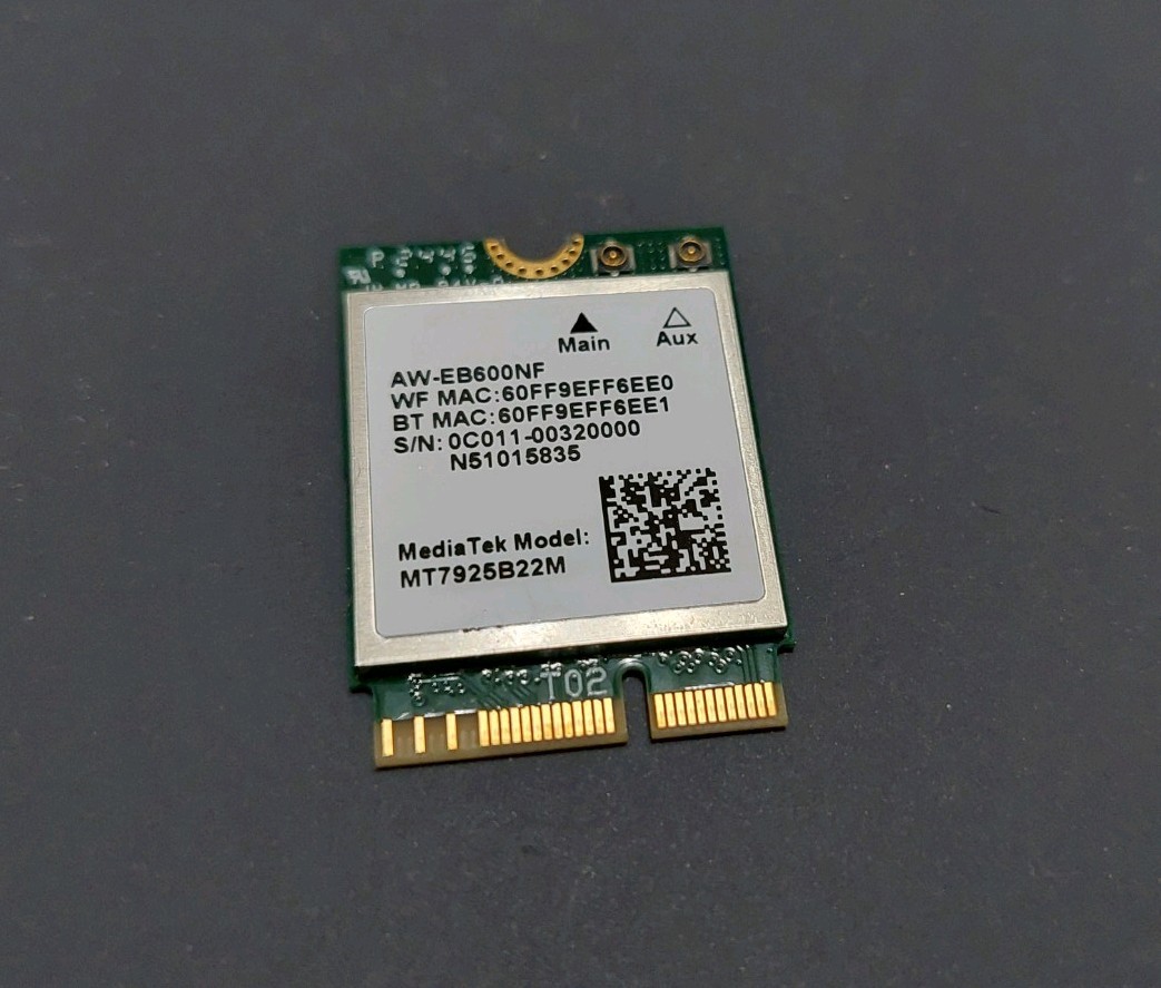 MediaTek MT7925B22M M.2 WiFi 7 WLAN Card with Bluetooth 5.4 AW-EB600NF