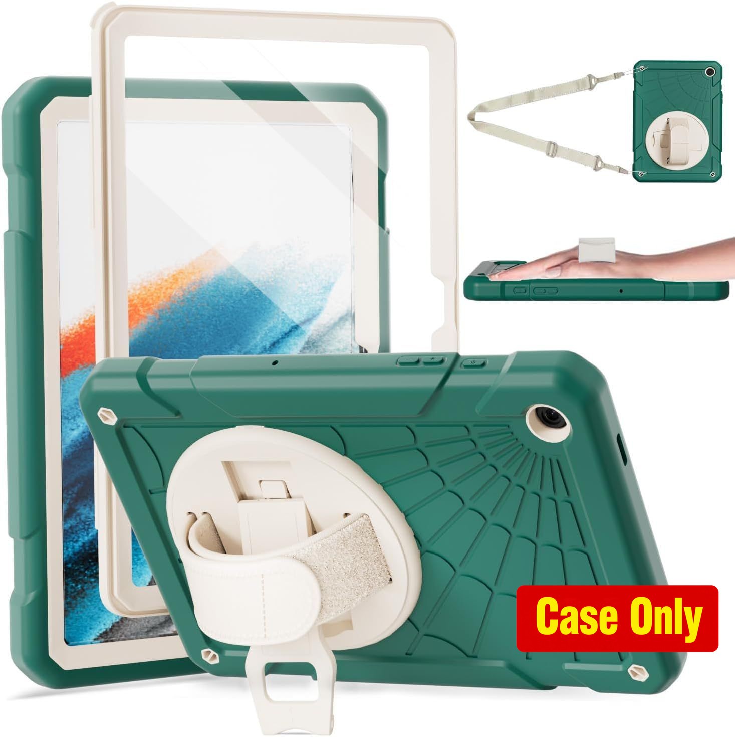 Case for Samsung Galaxy Tab A9+ 11'' 2023, Hard Duty Shockproof Case with Strap
