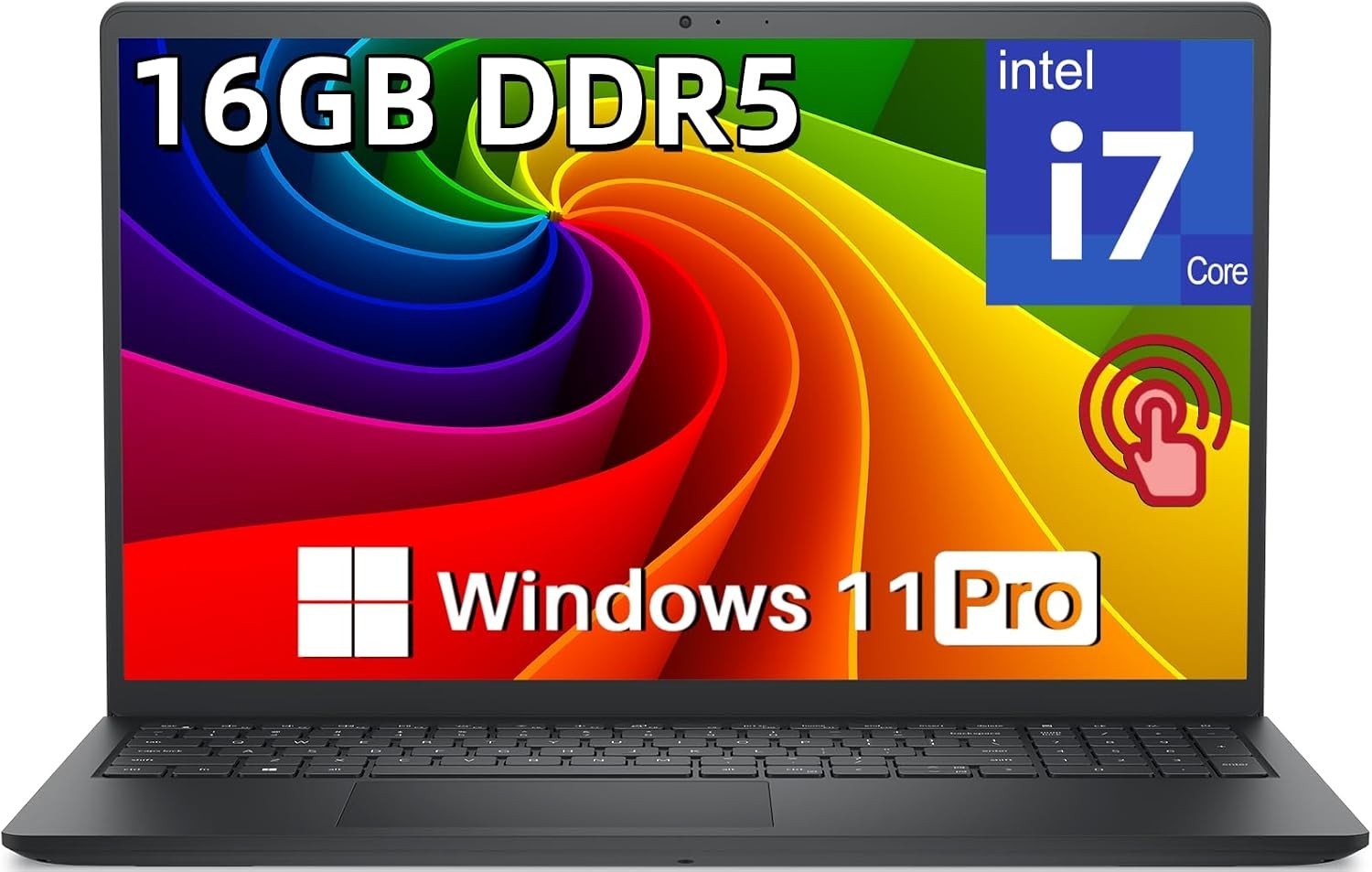Dell 2026 DC15250 15.6" FHD Touchscreen Laptop, 16 GB DDR5 512 GB SSD, Intel i7