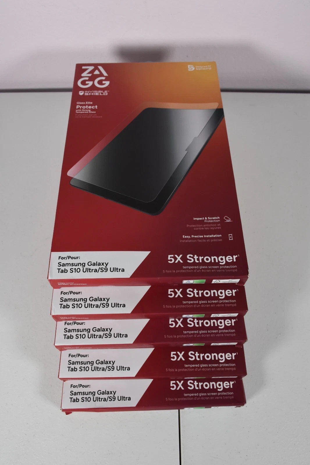 Lot of 5 ZAGG InvisibleShield Glass Elite Samsung Galaxy Tab S10 Ultra S9 Ultra