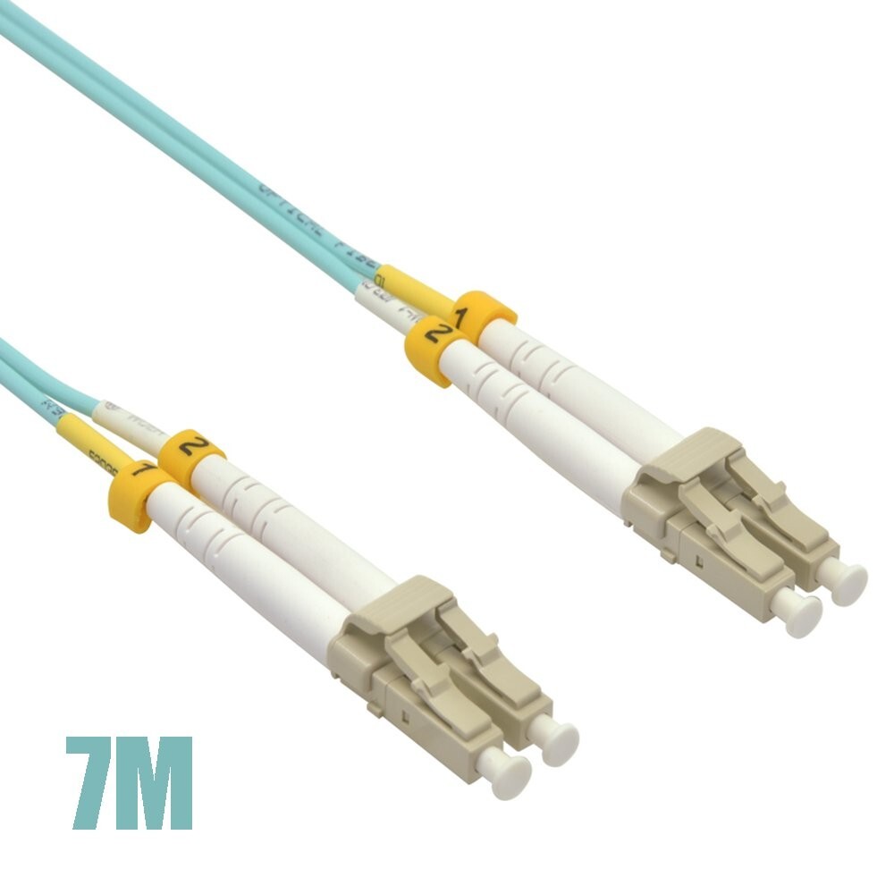 7M LC UPC to LC UPC Fiber Optic OM4 MultiMode Duplex 50/125 Patch Cable 23Ft