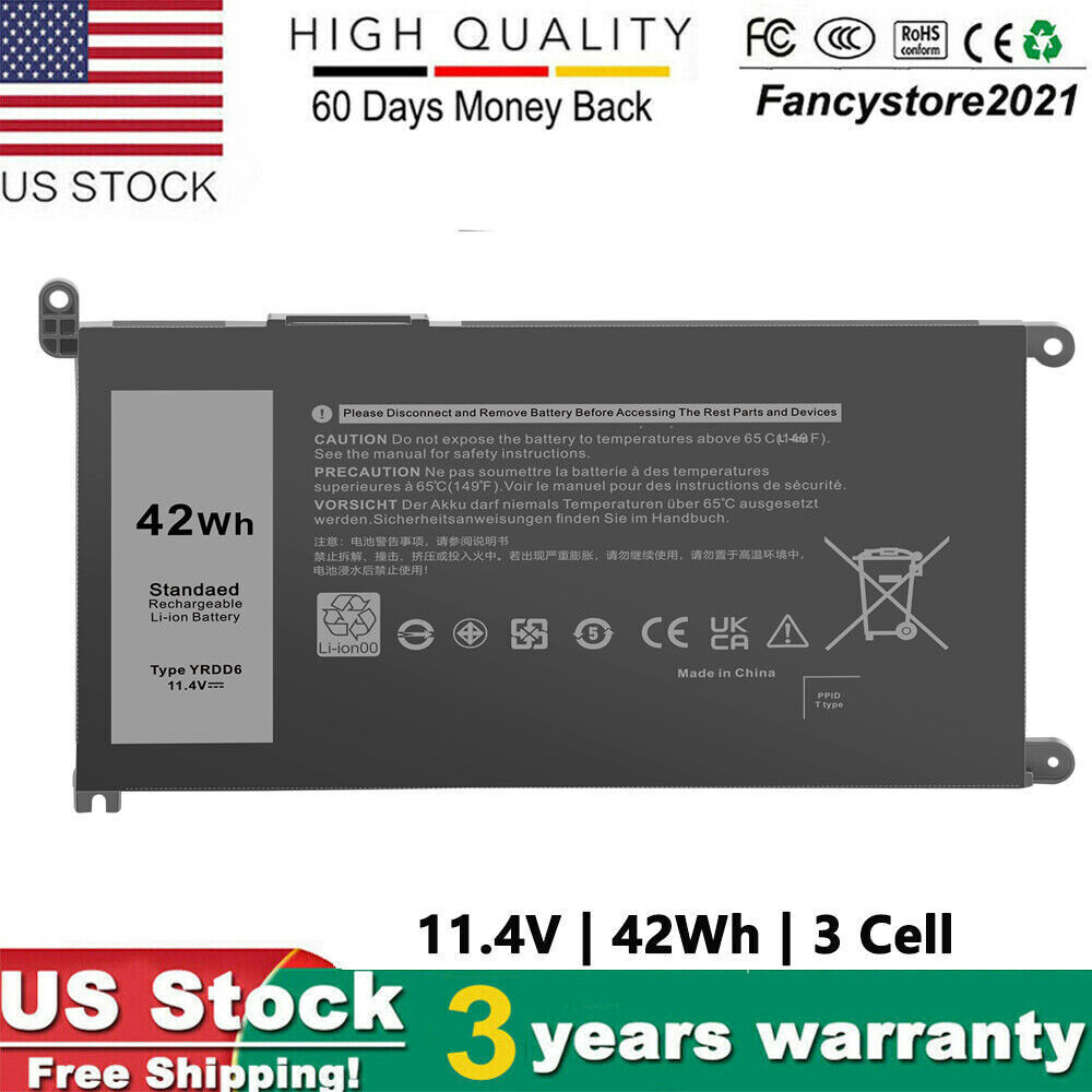 YRDD6 Battery for Dell Inspiron 3582 3593 3793 5493 5585 5593 5480 5590 5594 US