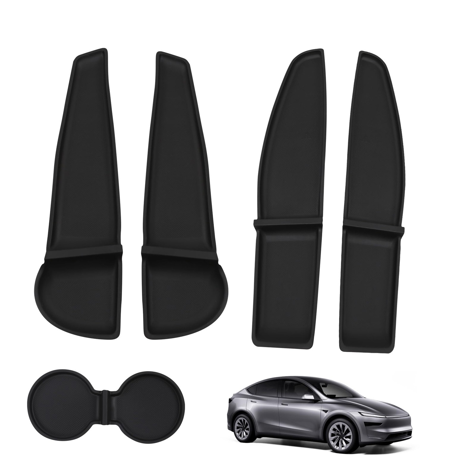 5 PCS Door Side Pocket Storage Box for 2026 Tesla Model Y Juniper Front & Rea...