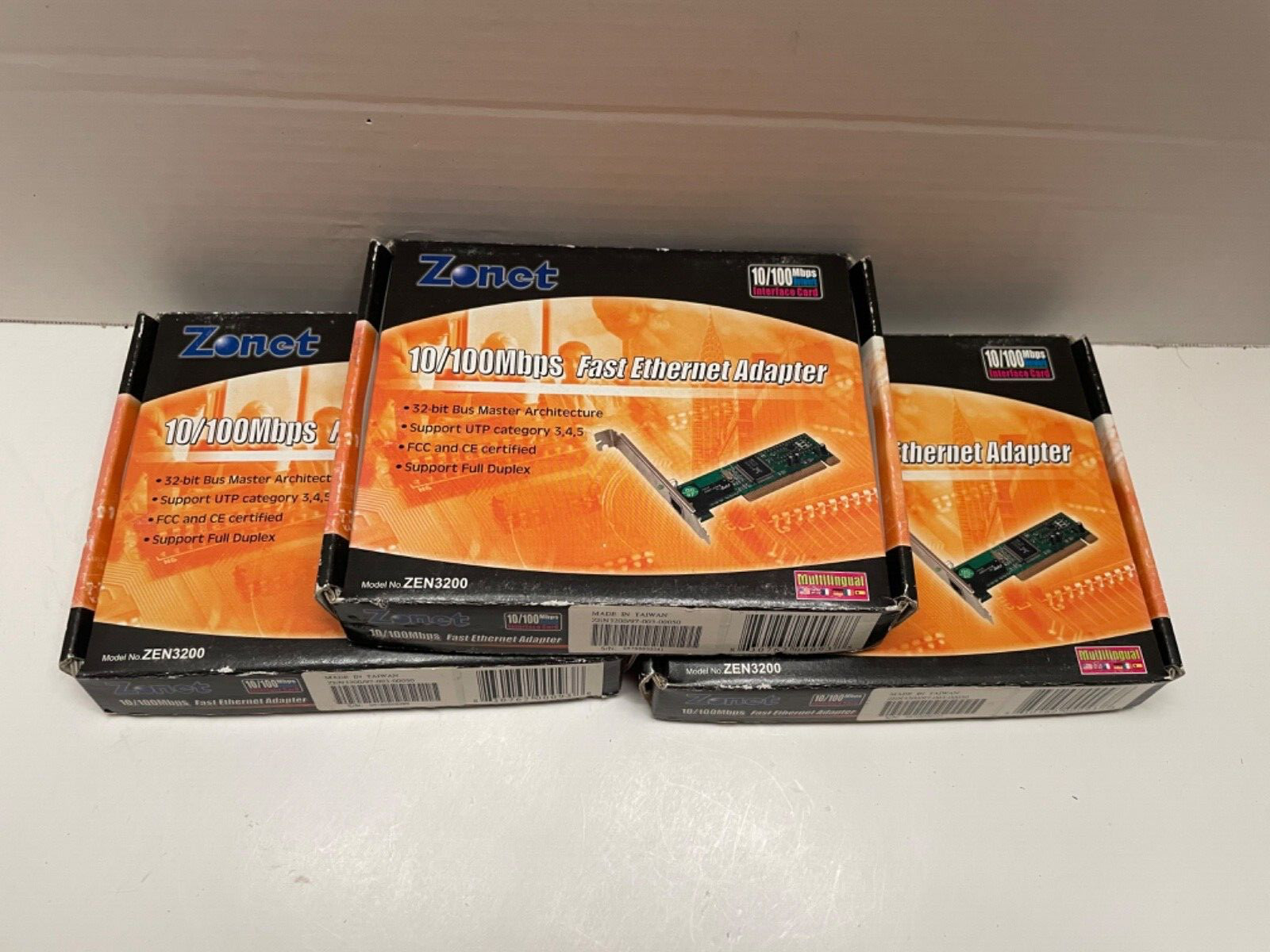 Lot of 3 Zonet Zen3200 10/100 Fast Ethernet Adapters. Brand New