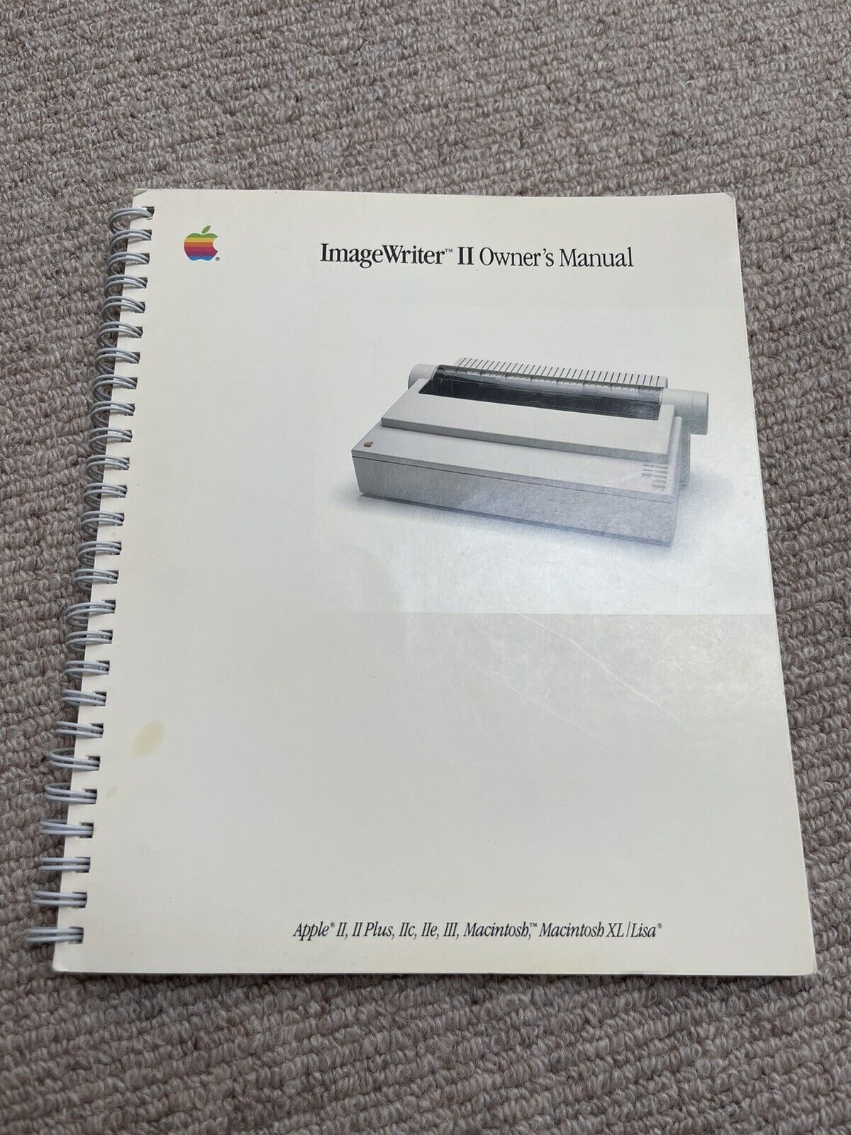 Vintage Apple ImageWriter II Owner's Manual for Apple II/IIPlus/IIc/IIe/III/Mac