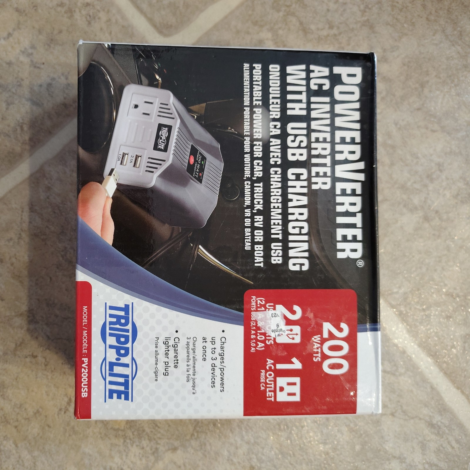 Tripp Lite PowerVerter 2 USB Charging Ports Ultra-Compact Car Inverter 200 W