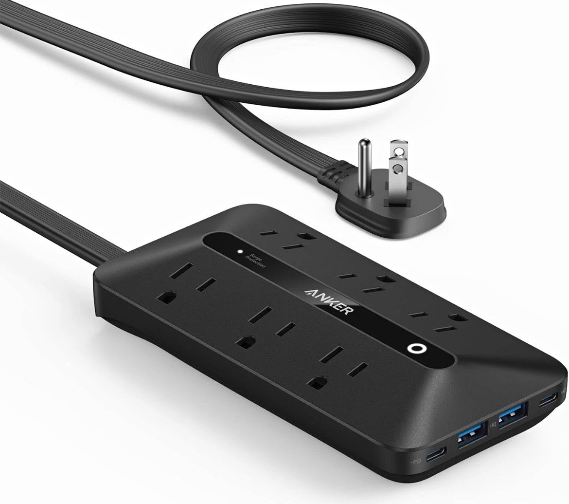 Anker A91F2 10-in-1 Surge Protector Power Strip 6 Outlets 2 USB-A 2 USB-C 5ft