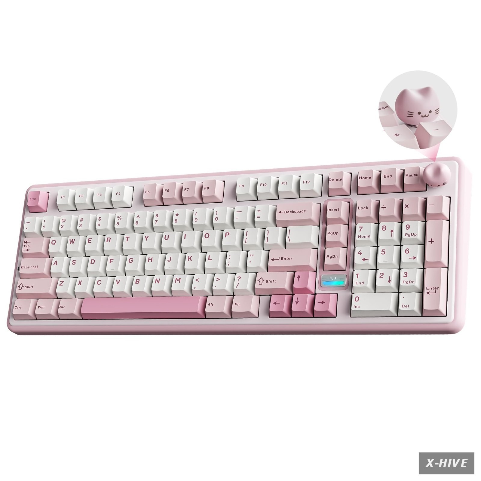 gaming YUNZII B98 PRO 96 Wireless Mechanical Keyboard Pink Milk Switch