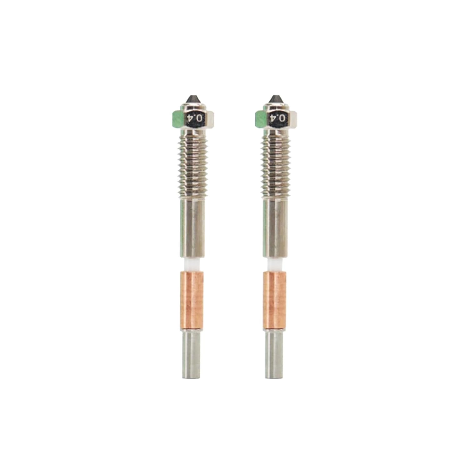 Official QIDI PLUS4 0.4Mm Bimetal Nozzle (2PCS) - Hardened Steel Tip for Wear Re
