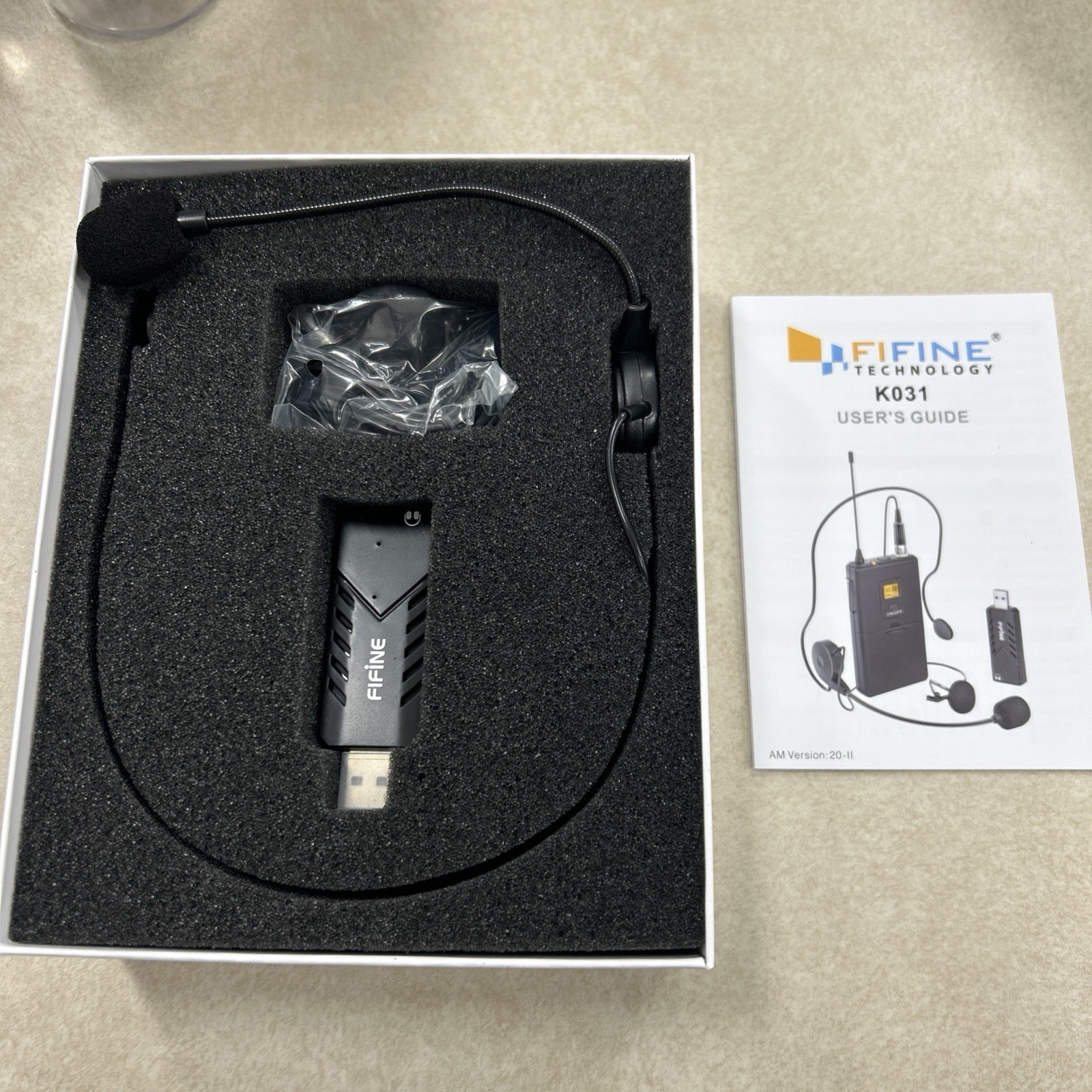 Fifine Technology Wireless Microphone Mic System Model K031 B