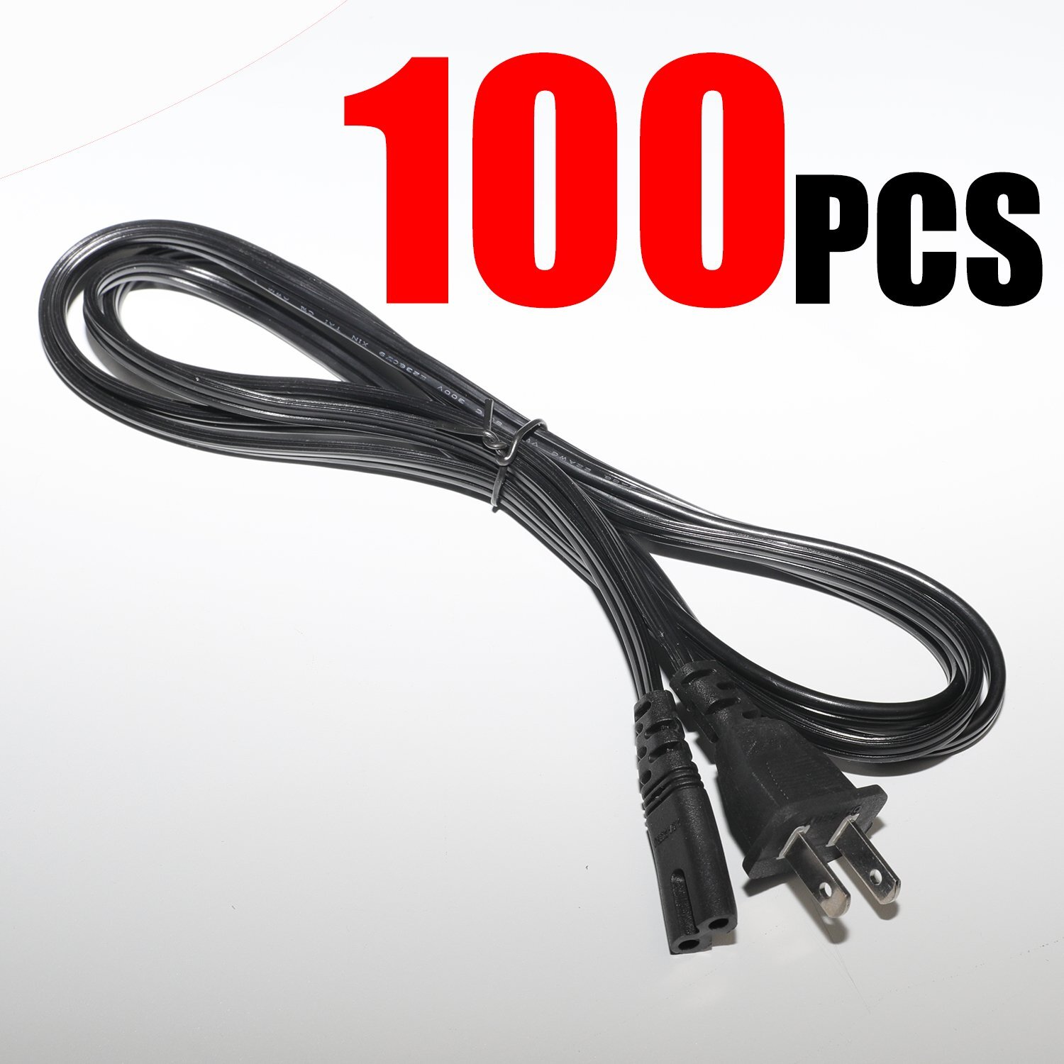 Lot 100 US 2Prong 2Pin AC Power Cord Cable Charge Adapter PC Laptop PS2 PS3 Slim