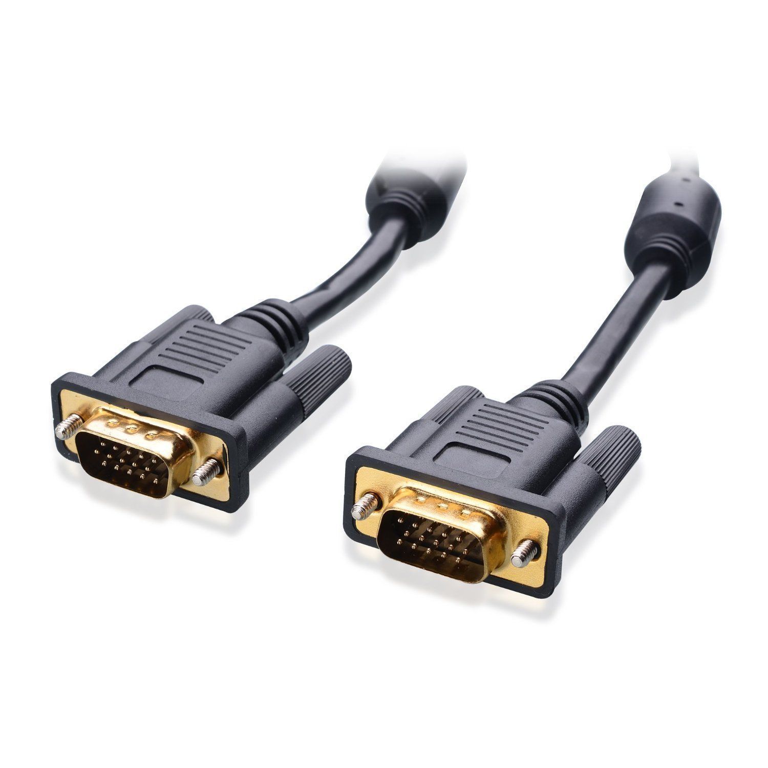 Premium 100ft M/M SVGA Cable Gold Plated VGA HD15 100 Foot New - Black