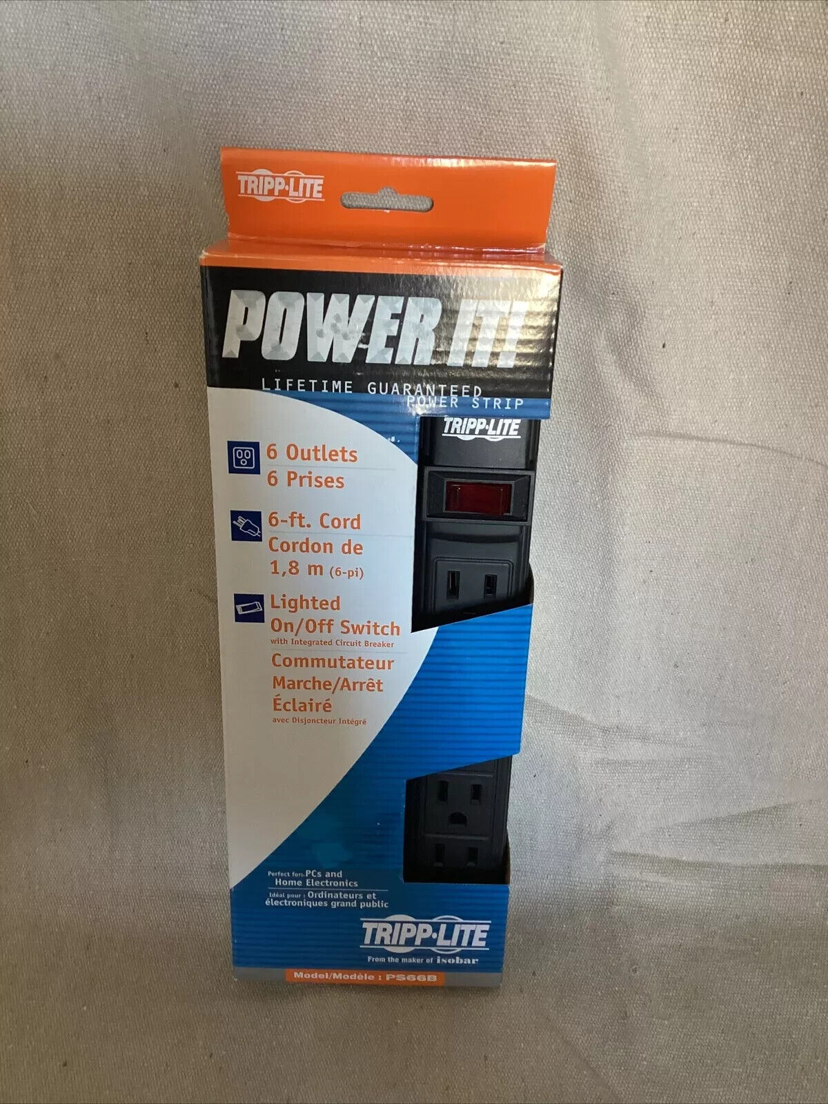 TRIPP LITE 6 Foot Power Strip 6 Outlets (PS66B) BRAND NEW-Free Shipping