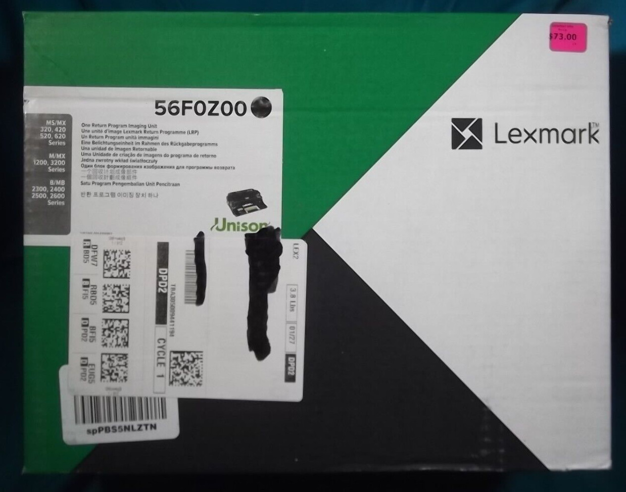 LEXMARK 56F0Z00 ONE RETURN PROGRAM IMAGING UNIT NEW