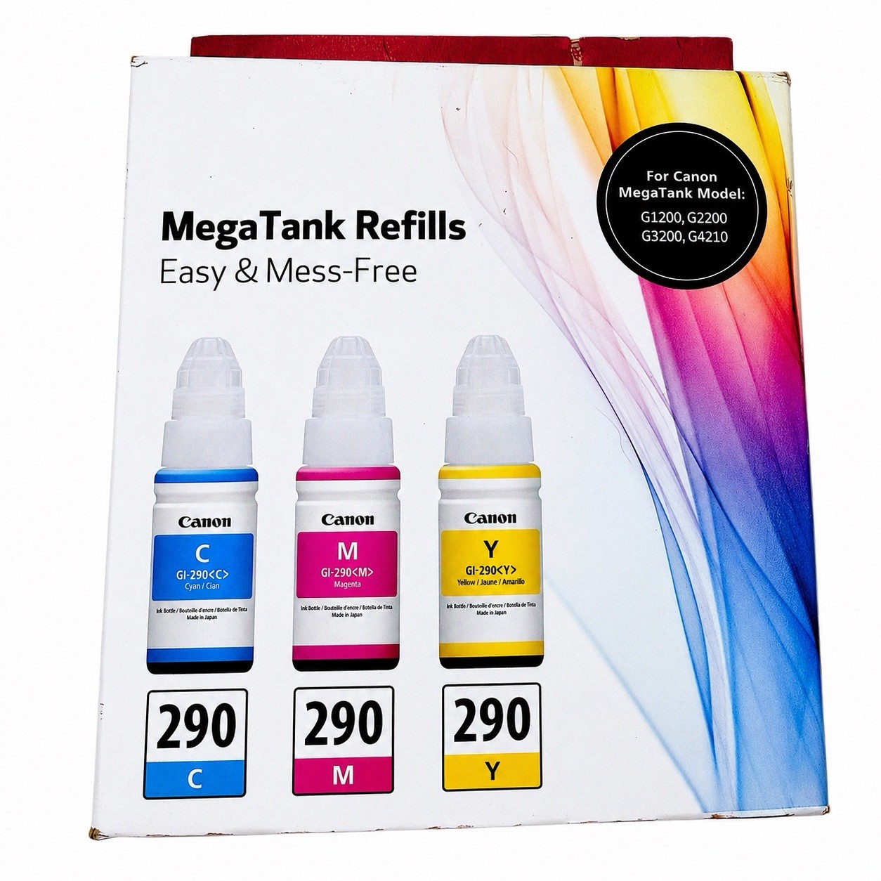 Canon GI-290 CMY Ink Bottle Value Pack 1596C005AA G1200 G2200 G3200 G4210