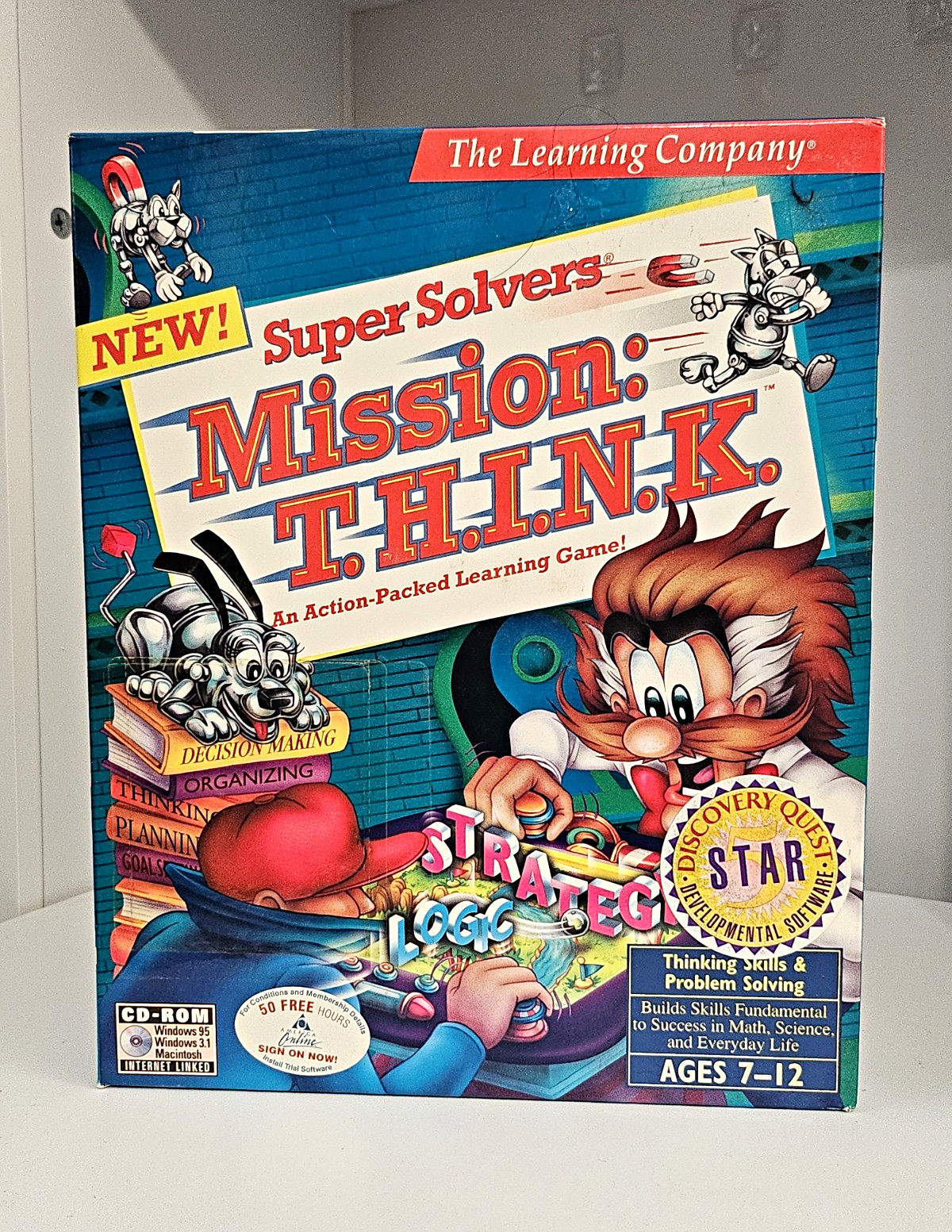 NEW Vintage Super Solvers Mission: T.H.I.N.K. PC Mac CD-ROM Big Box 90s Learning