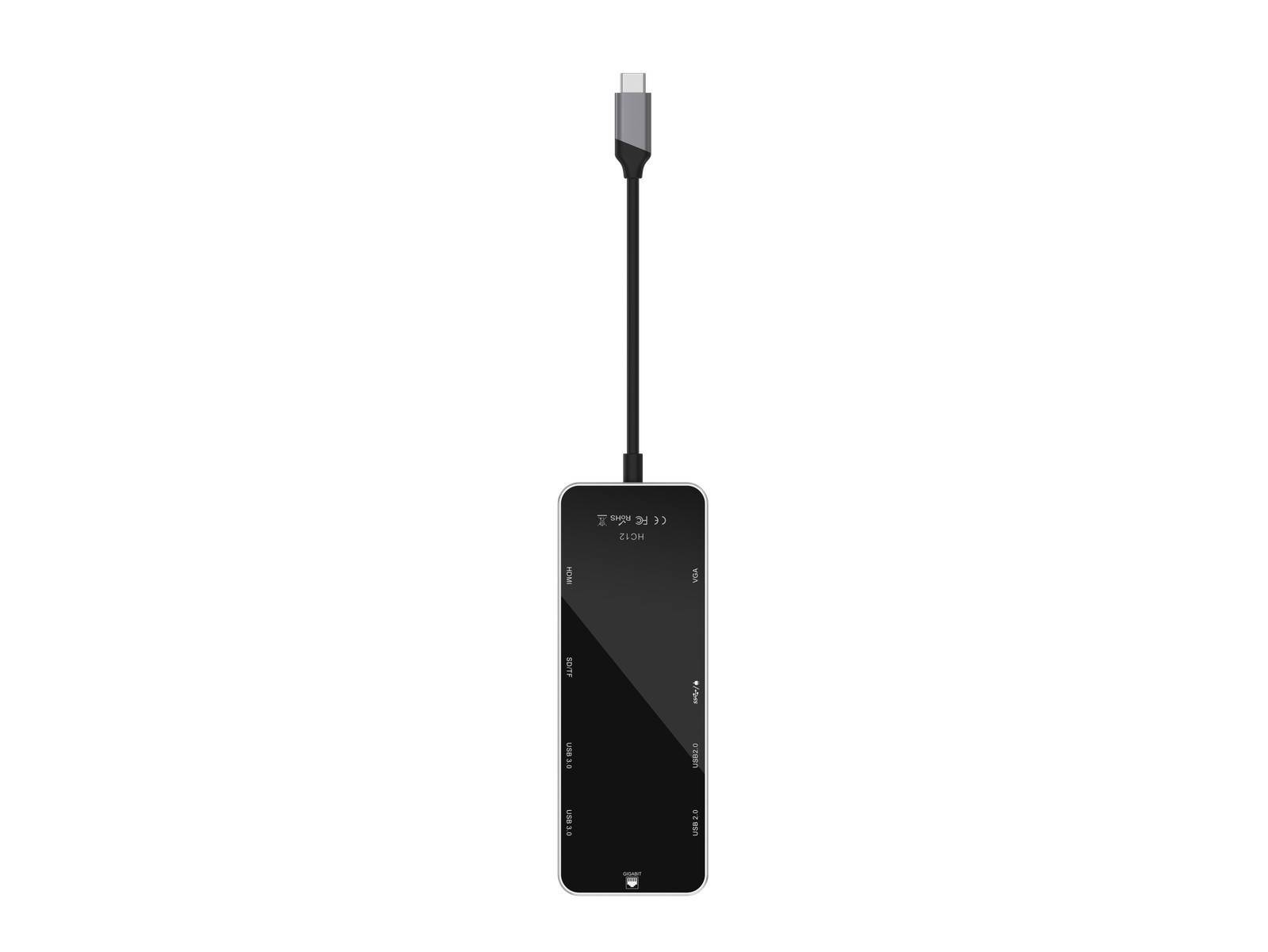10-in-1 USB C HUB Type-C Multi USB, 4K HDMI VGA Adapter, SD/TF, RJ45 Port Black