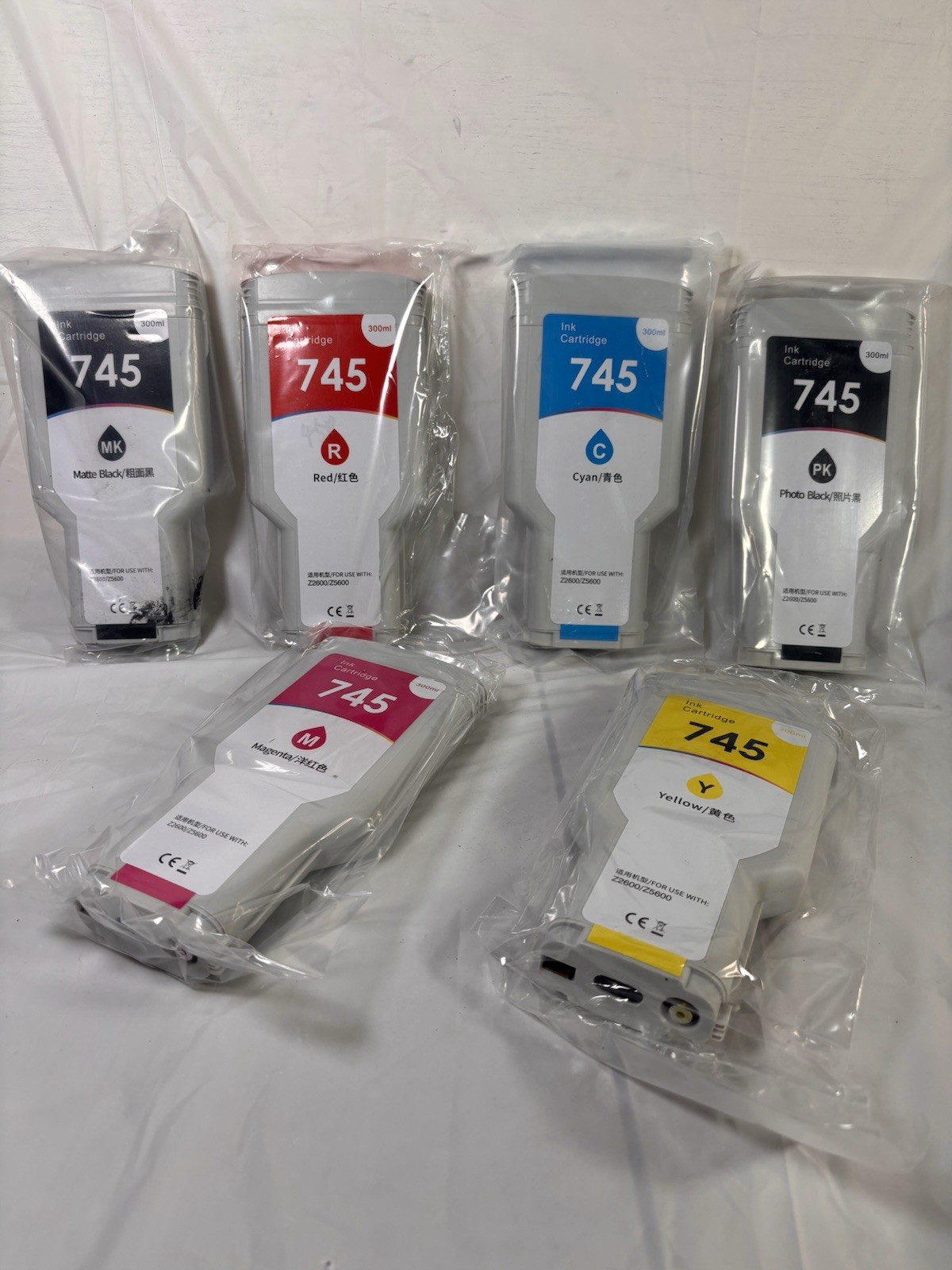 NEW OPEN BOX 745 Ink Cartridge 300ml Replacement for HP 745 Ink Cartridge 6 Pack