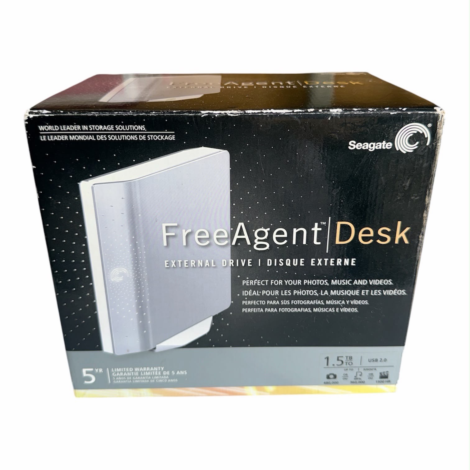Seagate FreeAgent Desk 1.5TB External Hard Drive USB 2.0 Open Box Unused
