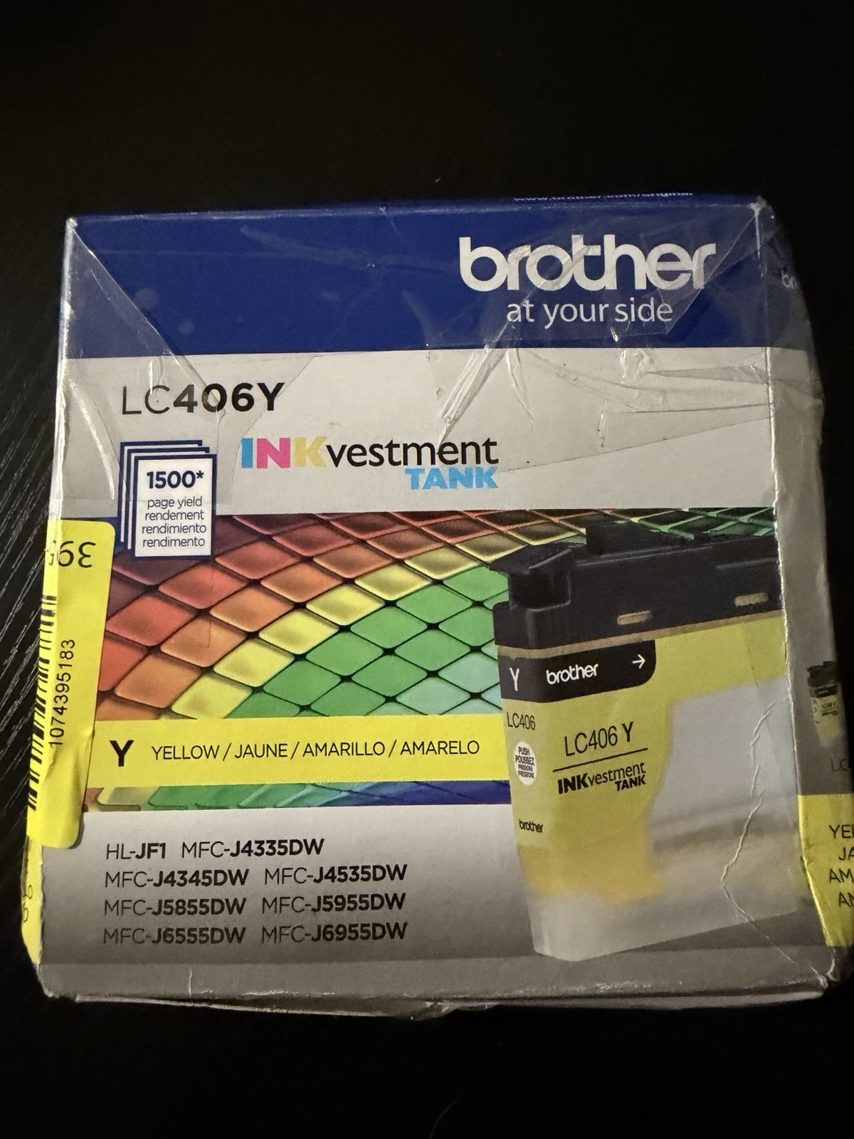 Brother LC406YS OEM INKvestment Printer Ink 1 500 Page-Yield Yellow