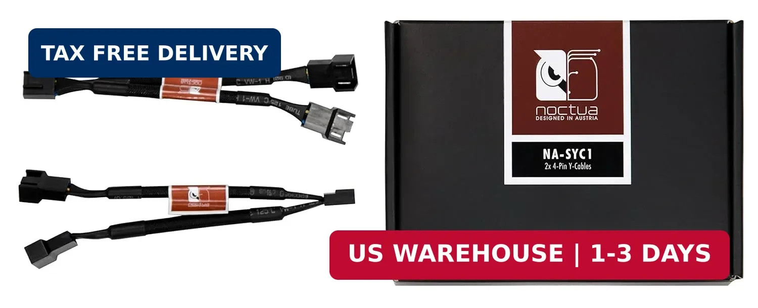 Noctua NA-SYC1, 4 Pin Y-Cables for PC Fans (Black)