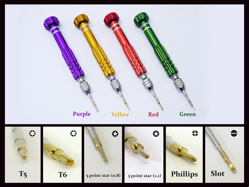 6 in 1 Screwdriver tool kit T5 T6 Phillips Slot Pentalobe for Smartphone Tablet 