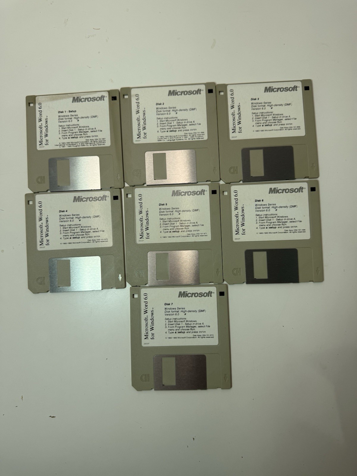 Vintage Microsoft Word 6.0 for Windows – 7 Disk Set (1993)
