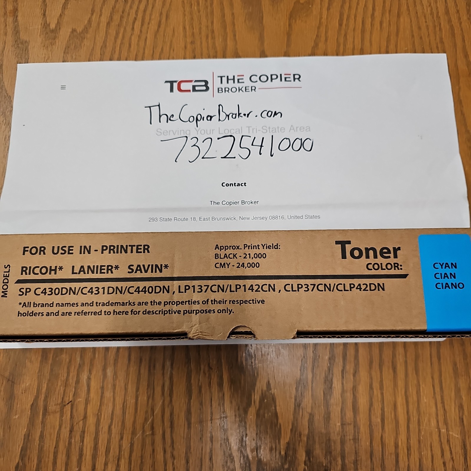 Compatible Cyan Toner  For Ricoh Aficio SP C430DN C440DN C431DN SPC430DN