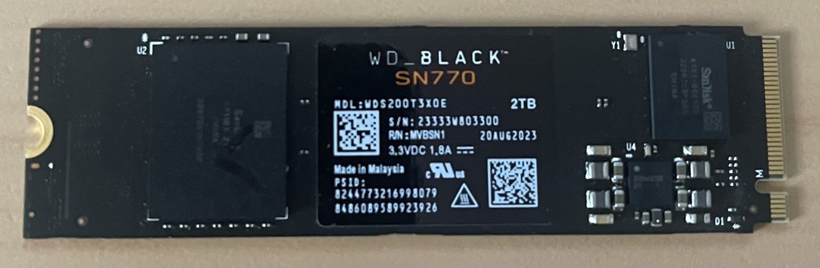 Western Digital WD_BLACK SN770 2TB NVMe PCIe4.0x4