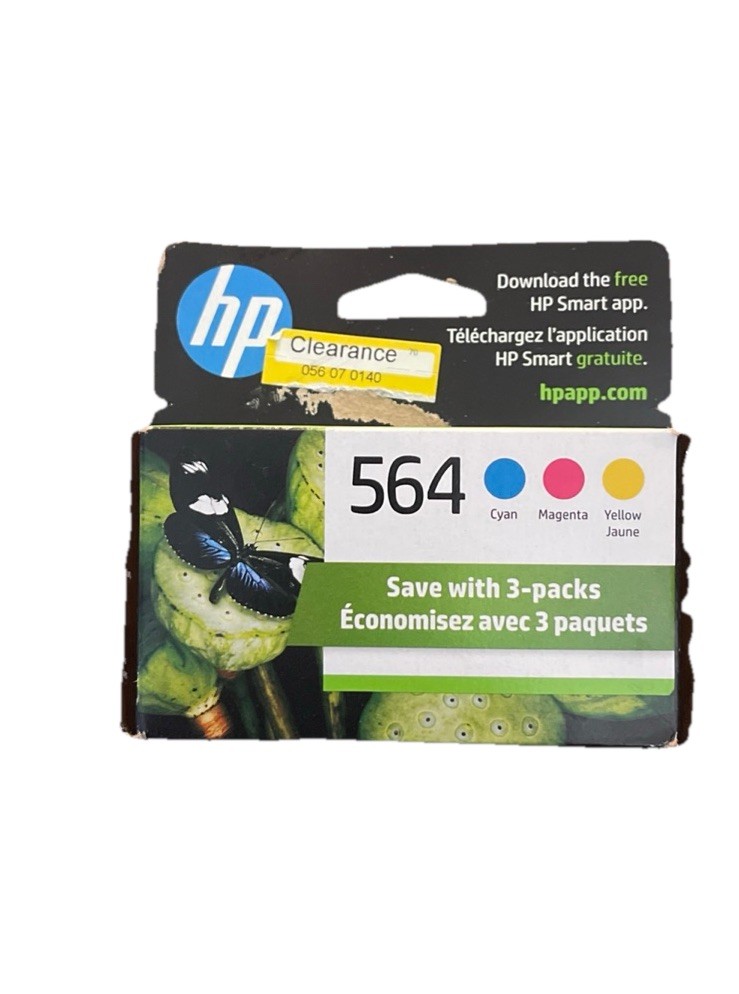 HP 564 Ink Cartridge Tri Color 3 pack.Expiration July 2025.Deskjet/Officejet New