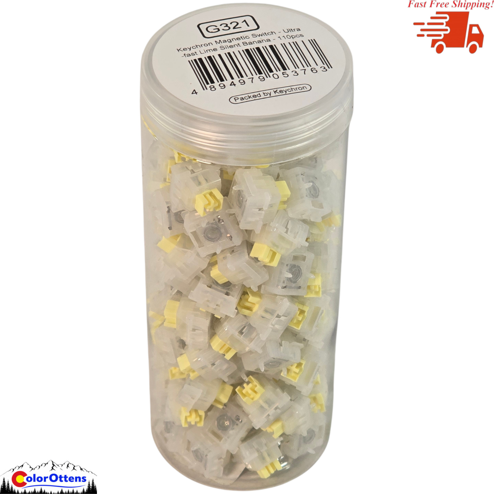 Keychron G321 Ultra-Fast Lime Magnetic Switches Silent Banana 110pc Tactile