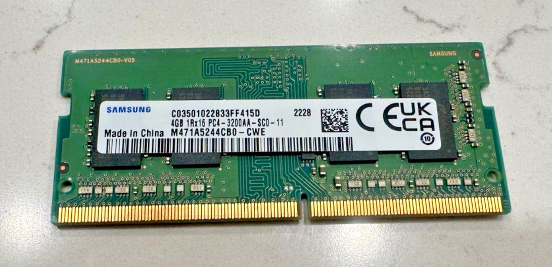 4GB 3200MHz DDR4 SODIMM 260Pin 1RX16 Laptop Memory PC4-3200AA-SC0-11