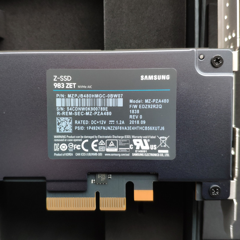 Samsung 480GB SSD PCIE 983zet MZ-PZA480BW SLC/10DWPD Solid State Dirve SLC