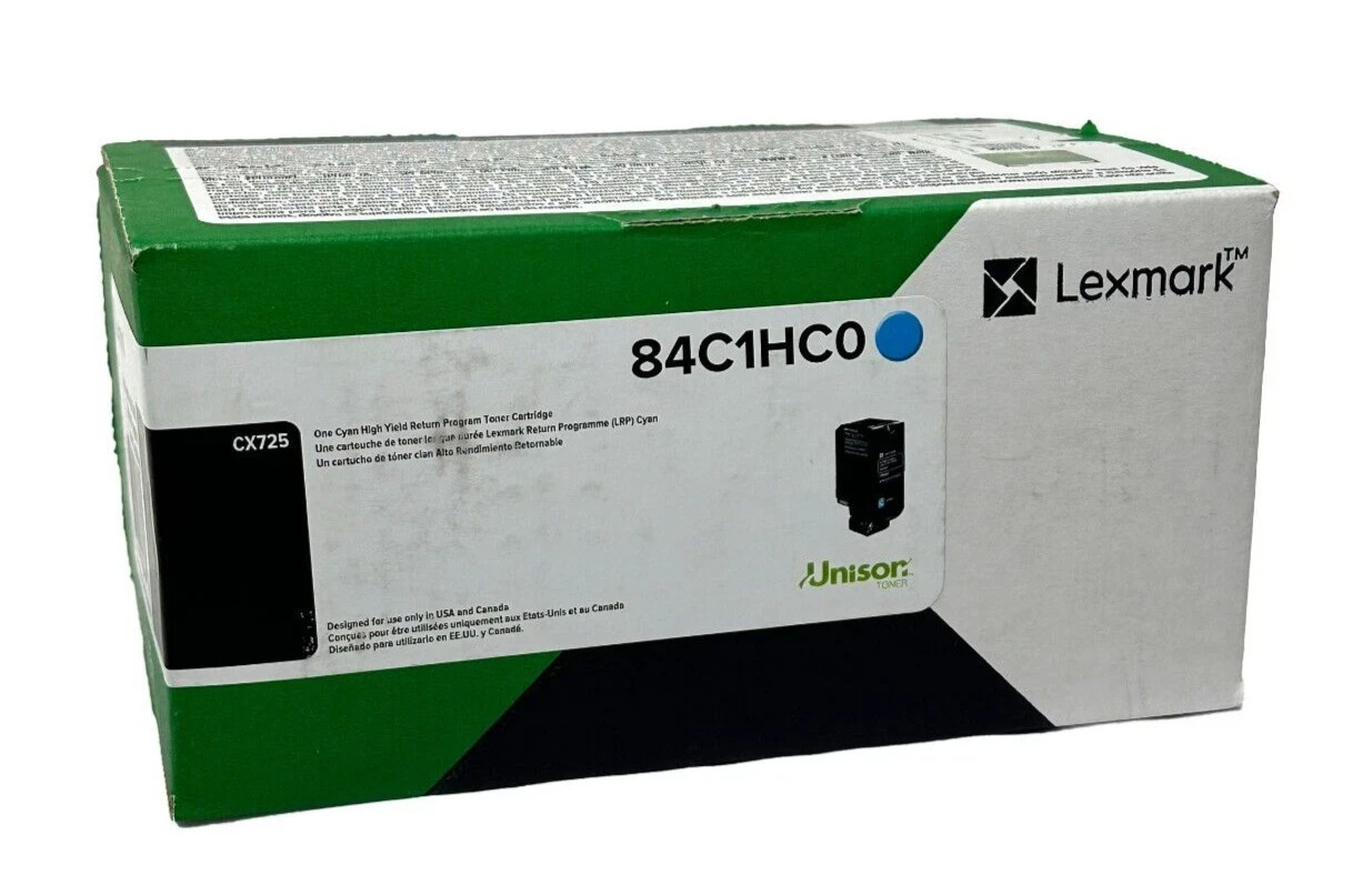Genuine Lexmark 84C1HC0 Unison Toner Cartridge, Cyan New-Open Box