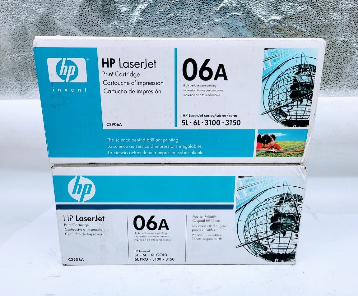 Lot of 2 HP 06A Toner Cartridge Black C3906A