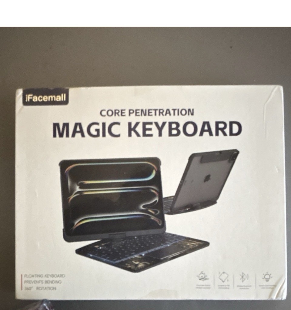 iFacemall Core Penetration Magic Keyboard Case for iPad 10th 10.9, Black NEW
